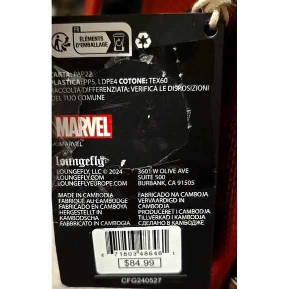 Marvel Deadpool Cosplay Mini Backpack Metallic Red Loungefly Polybag Brand New - Picture 8 of 14